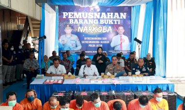 Jelang-Nataru-Polda-Jatim-Kembali-Musnahkan-Barang-Bukti-9,3kg-Sabu