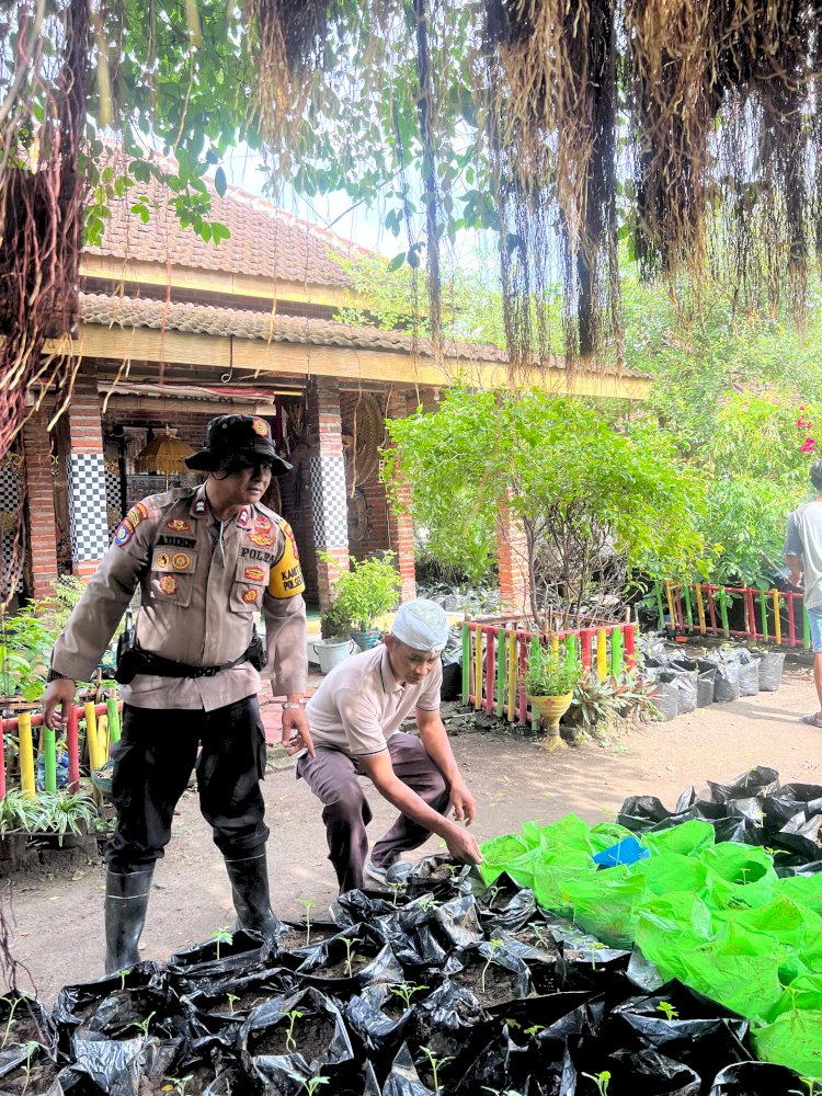 Kolaborasi Kanit Binmas Polsek Krembung dan Ketua RT Gerakkan Program Ketahanan Pangan di Lahan P2B Desa Ploso