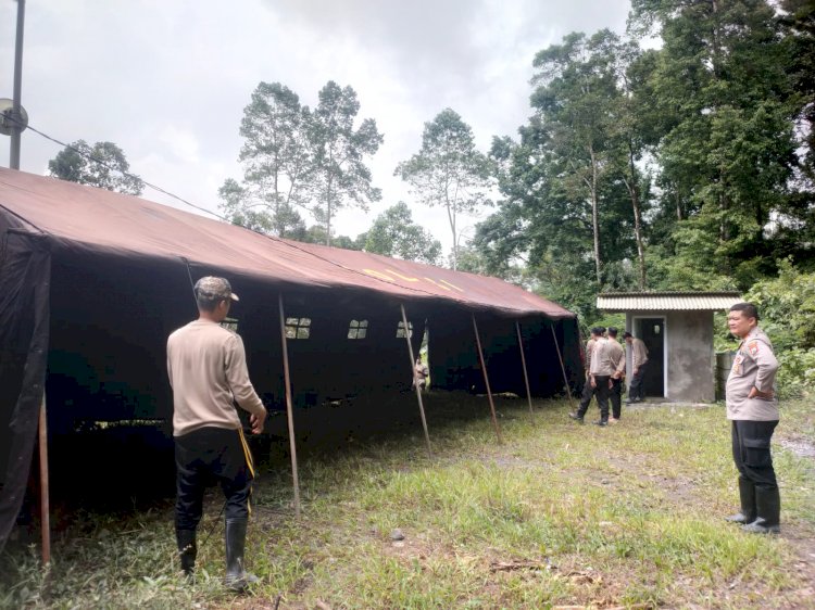 Polres Lumajang Dirikan Tenda Darurat Tanggap Bencana Erupsi Gunung Semeru